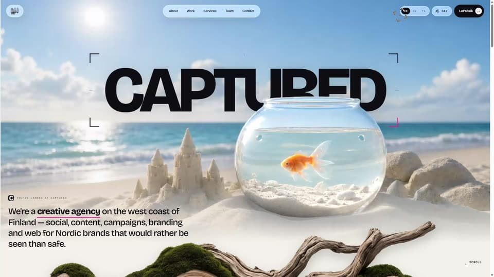 Captured agency site, scrolling through